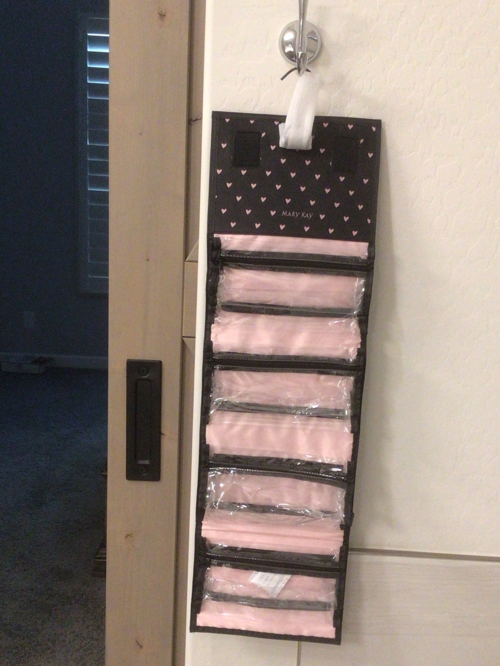 Mary Kay Black & Pink Hanging Jewelry and Cosmetic Organizer